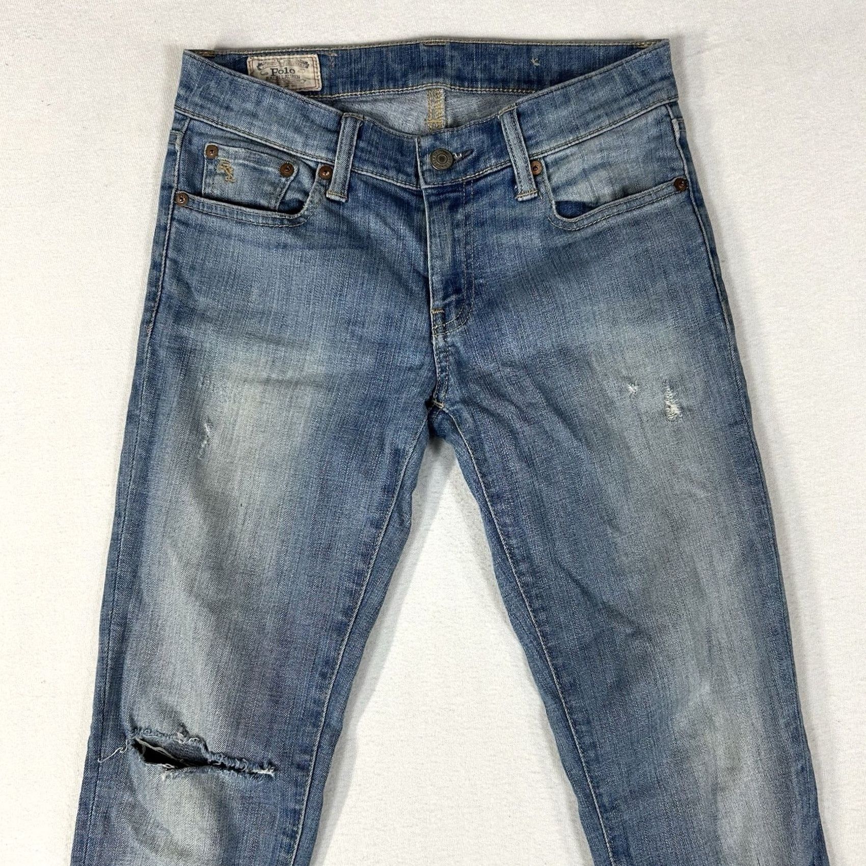 Polo Ralph Lauren Polo Ralph Lauren Jeans Low Rise Skinny Womens 26 Blue Denim 90s Hipster Preppy Vintage: No Size 26" / US 2 / IT 38 - 2 Thumbnail