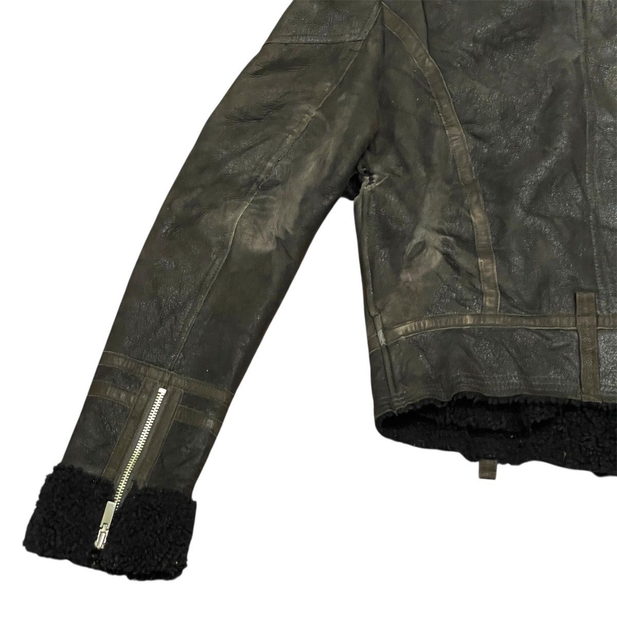 If Six Was Nine Vtg Rick Owen Inspired Avantgarde Sheepskin Leather Jacket Size US S / EU 44-46 / 1 - 16 Thumbnail