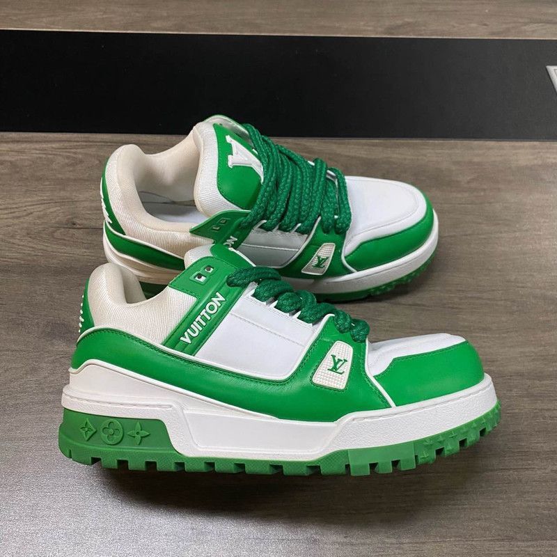Louis Vuitton Louis Vuitton Trainer Maxi Sneakers in White and Green -250 Size US 8.5 / EU 41-42 - 7 Thumbnail