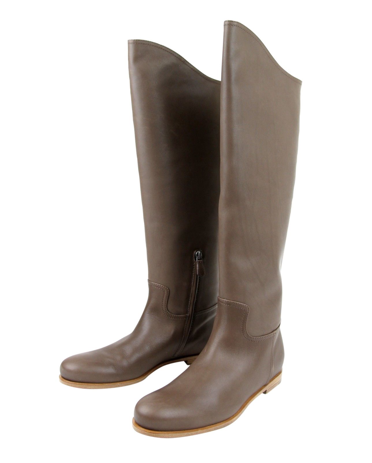 Bottega Veneta Women's Brown Leather Tall Boots(40 EU / 10 US) Size US 10 / IT 40 - 1 Thumbnail