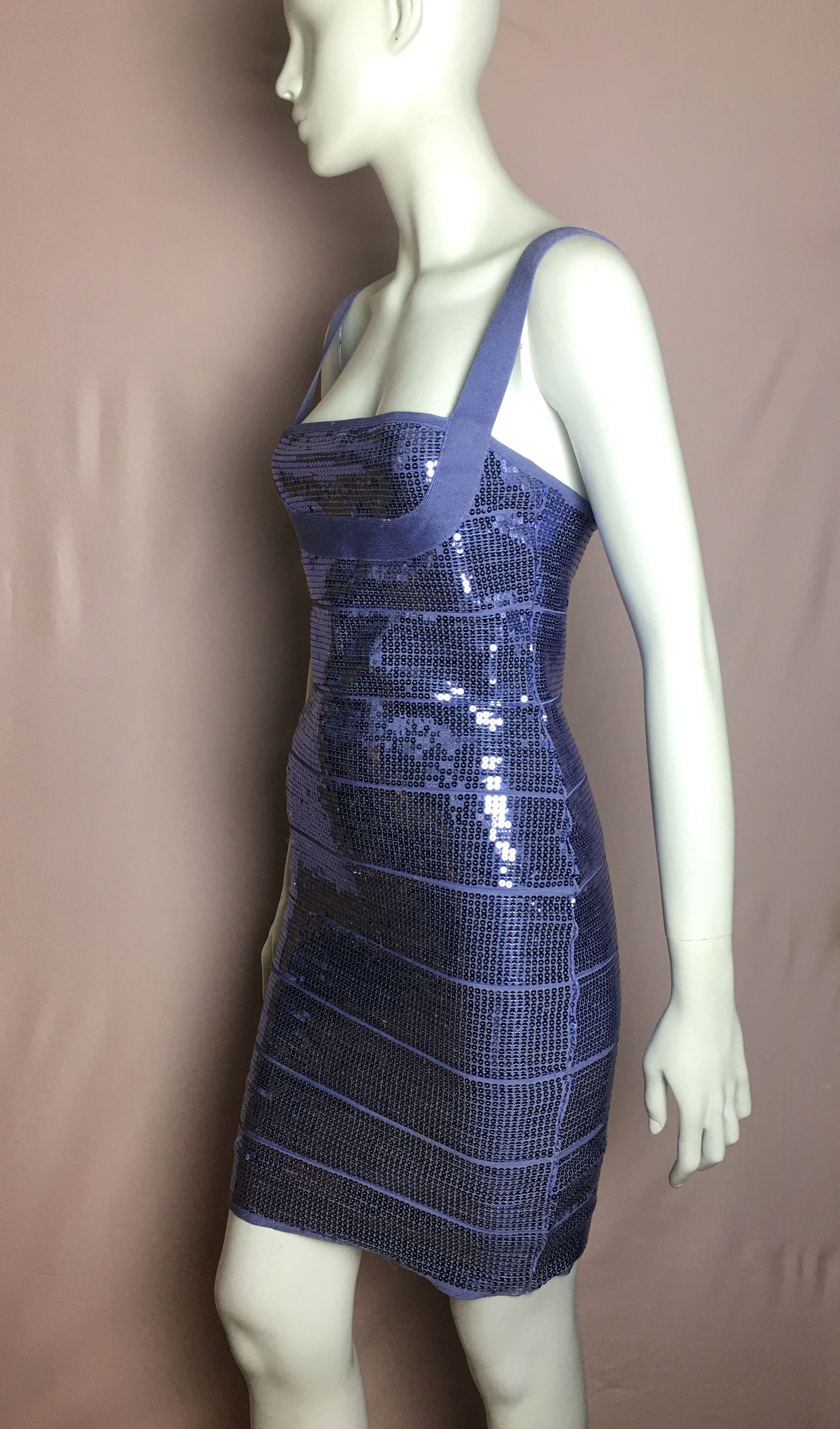 Herve Leger Herve Leger Katherine Purple Bandage Cocktail Dress Size S / US 4 / IT 40 - 4 Thumbnail
