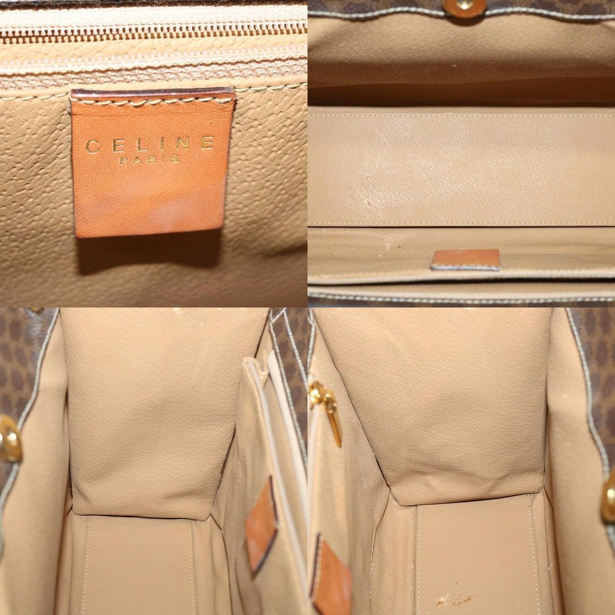 Celine CELINE Macadam Canvas Hand Bag Pvc Leather Brown Size ONE SIZE - 11 Thumbnail