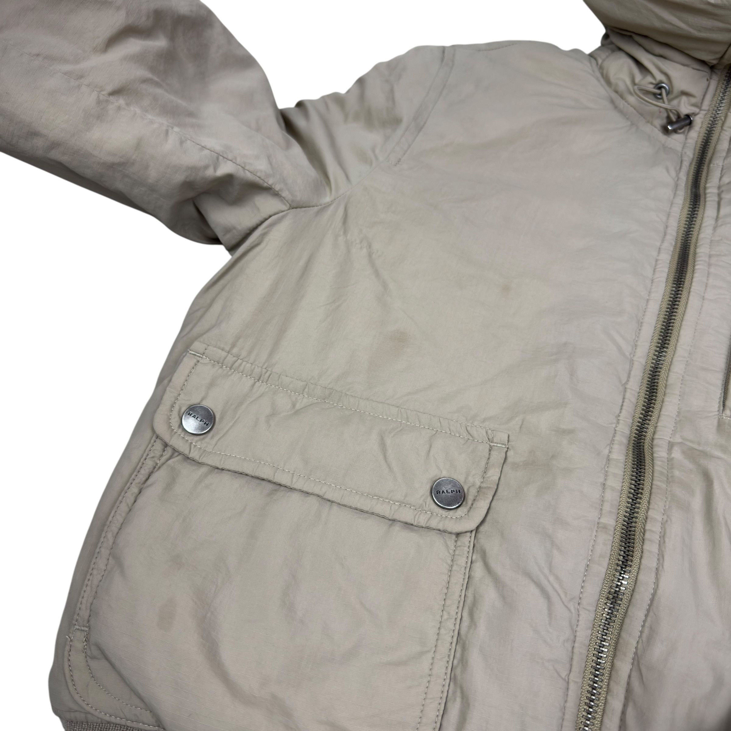 Ralph Lauren Ralph Lauren beige Long Sleeve Hooded Full Zip Jacket XS Size XS / US 0-2 / IT 36-38 - 6 Thumbnail