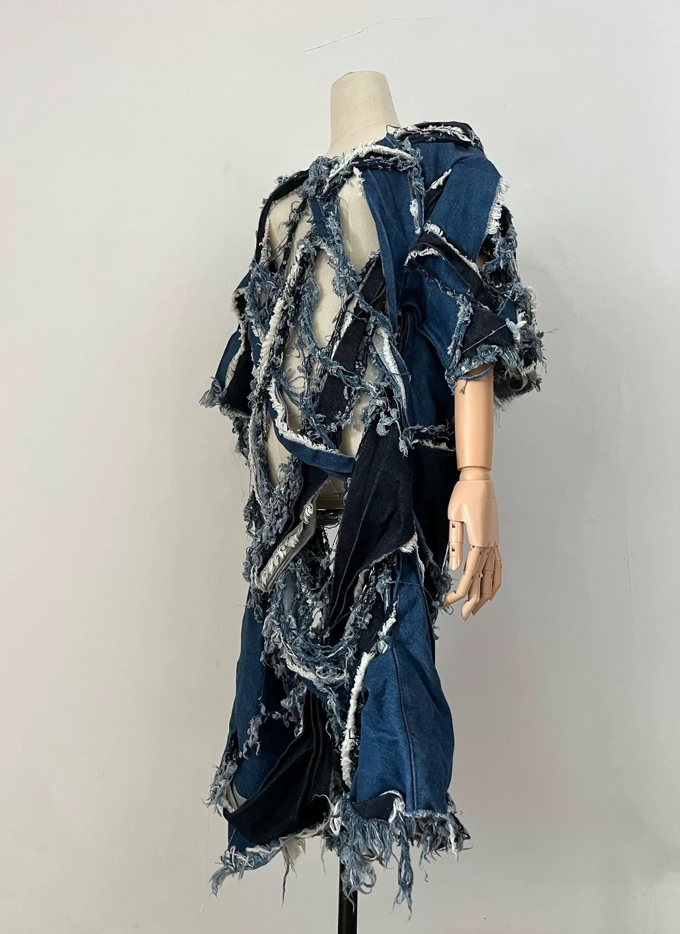 Nozomi Ishiguro Nozomi Ishiguro Denim Distressed Dress Size M / US 6-8 / IT 42-44 - 1 Thumbnail