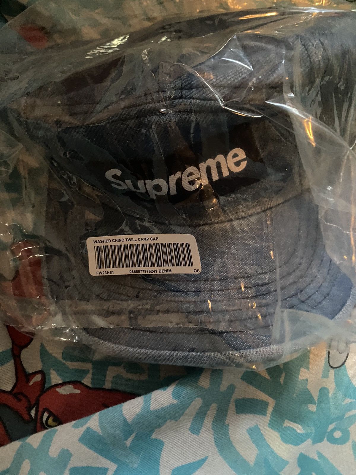 Supreme Supreme Washed Chino Twill Camp Cap Denim FW23 Size ONE SIZE - 3 Thumbnail