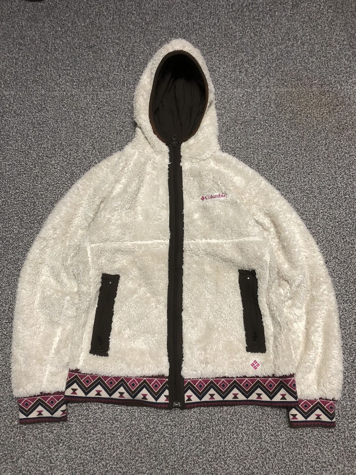 Patagonia Vintage 90s Columbia Native Fleece Fullzipper Hoodie Size M / US 6-8 / IT 42-44 - 2 Thumbnail
