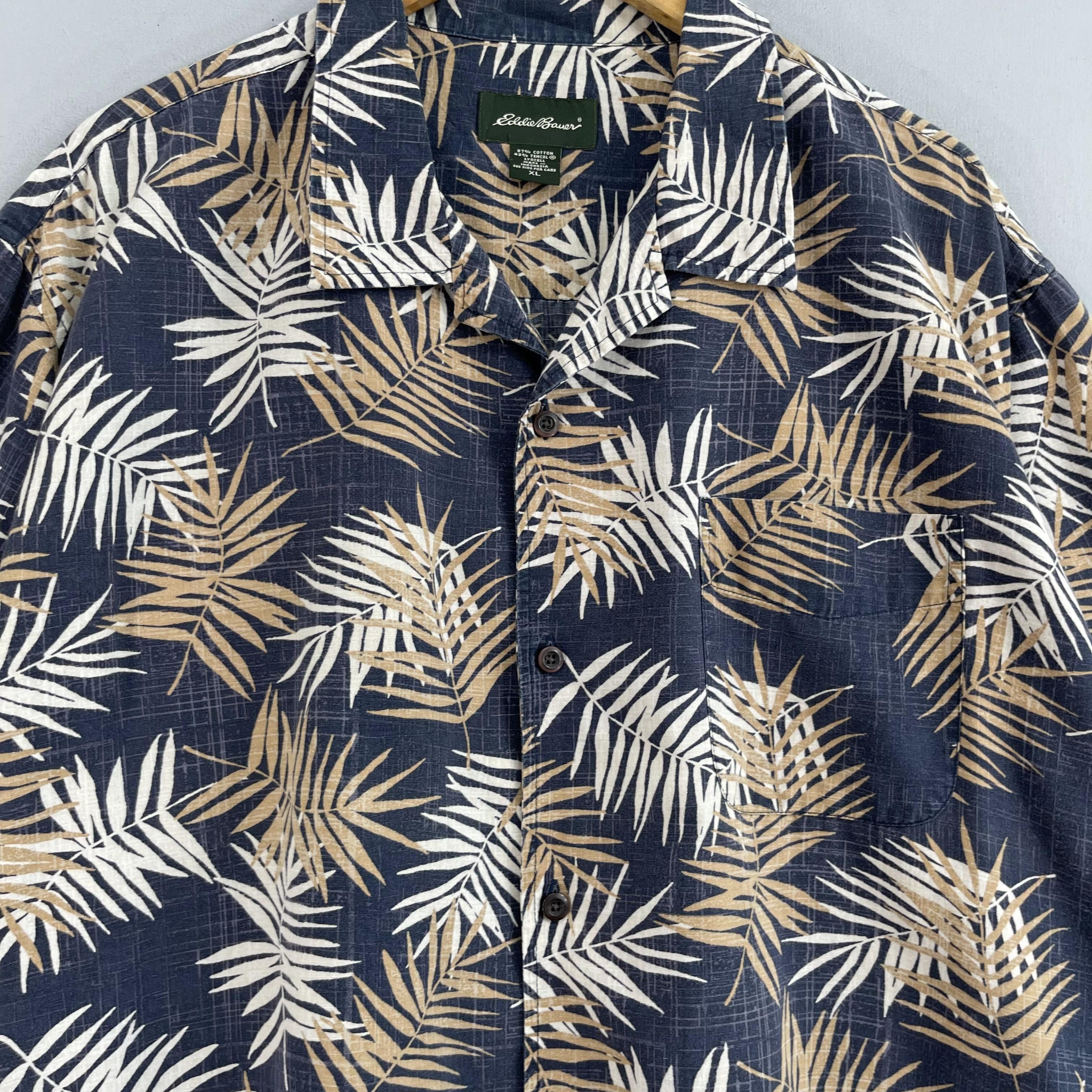 Eddie Bauer Vintage EDDIE BAUER Abstract Floral Motive Hawaii Shirt Size US XL / EU 56 / 4 - 2 Thumbnail