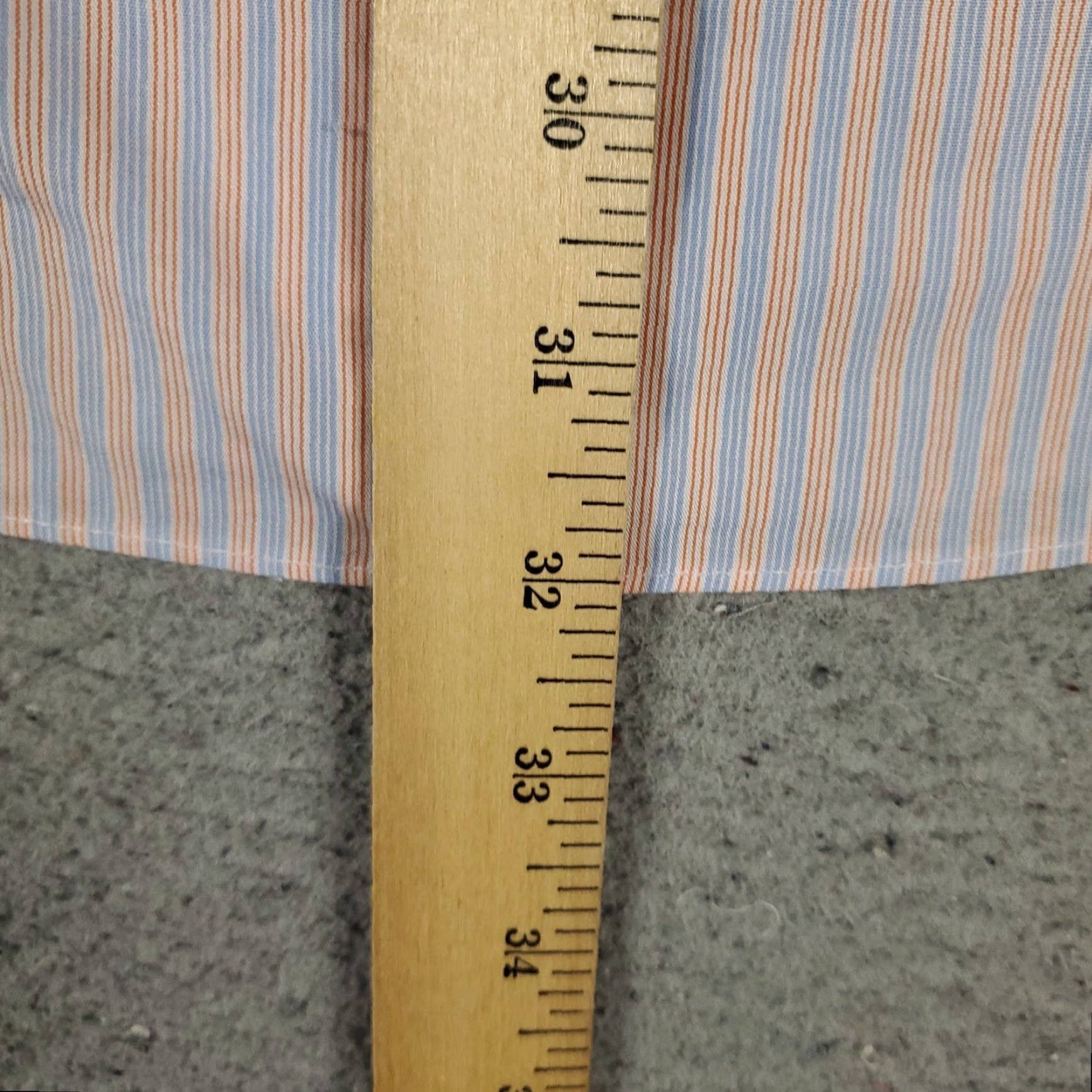 Brooks Brothers BROOKS BROTHERS Dress Shirt 16.5 Blue Orange Striped Long Sleeve Button-Up Non-Iron Mens Size 42R - 5 Thumbnail