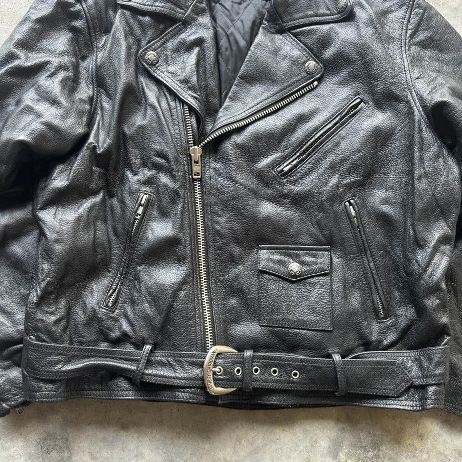Harley Davidson Vintage Harley Davidson Leather Biker Jacket Size 44 Eagle Size US XL / EU 56 / 4 - 2 Thumbnail
