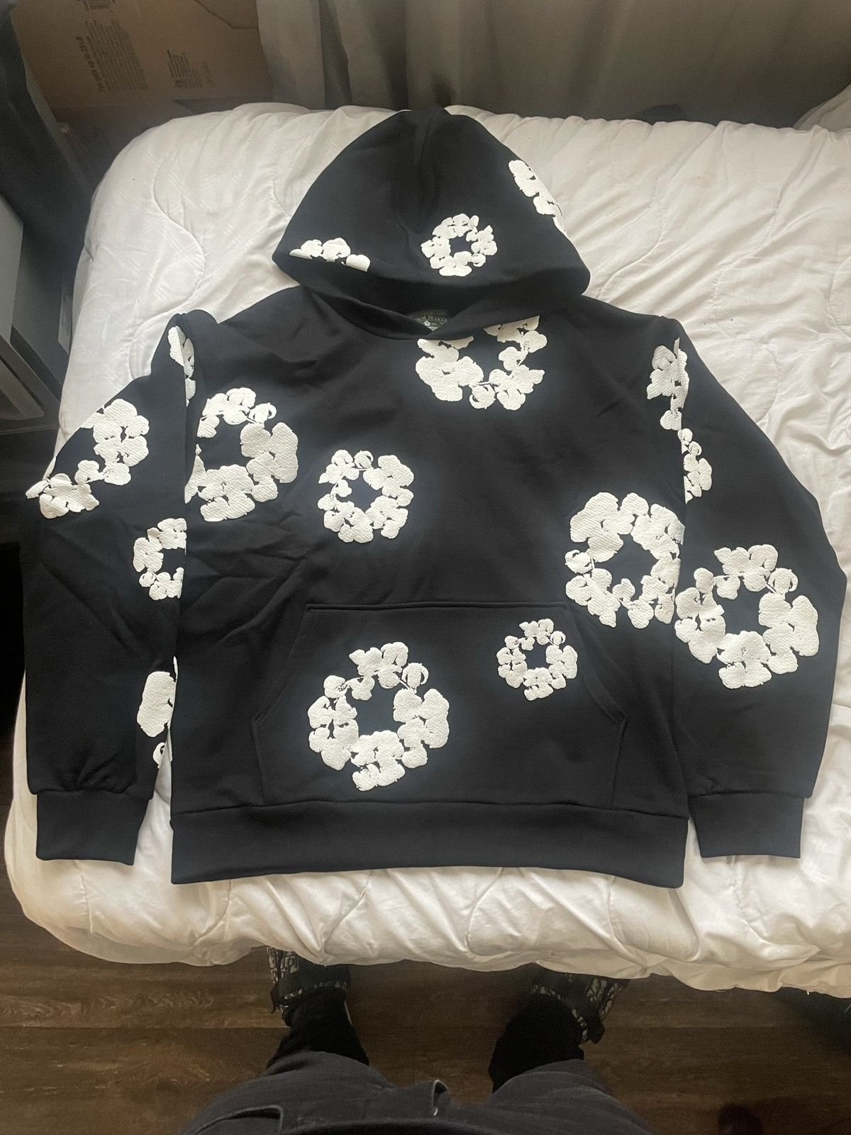 image of Denim Tears Hoodie in Black, Men's (Size Large)