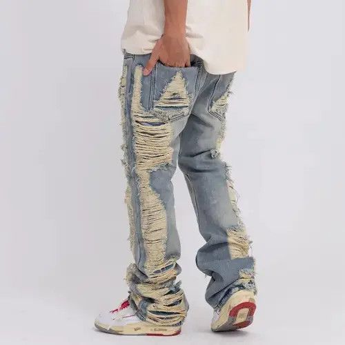 Japanese Brand × Jean US 29' Vintage Ripped Blue Jeans Unisex Size US 29 - 3 Thumbnail