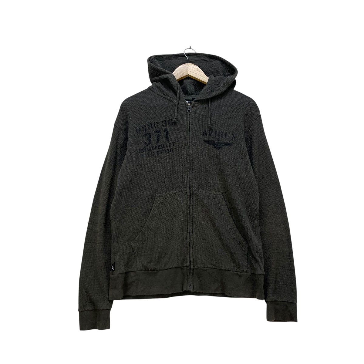 Avirex 💥Avirex Hooded Zip Up Spellout Logo Size US M / EU 48-50 / 2 - 1 Thumbnail