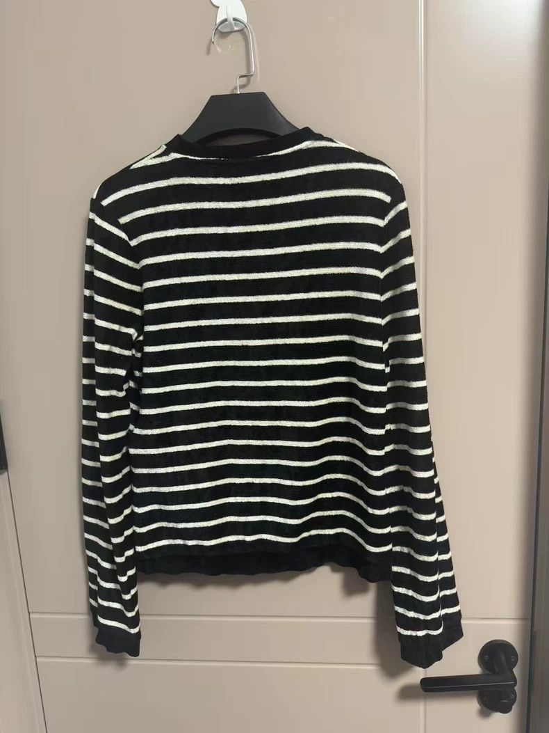 Saint Laurent Paris Black and White Striped Long Sleeve Top-2507 Size XL / US 12-14 / IT 48-50 - 7 Thumbnail