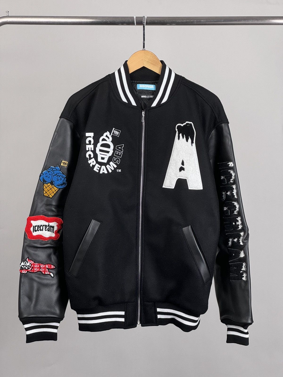 Icecream Icecream wind and sea varsity jacket L | Grailed