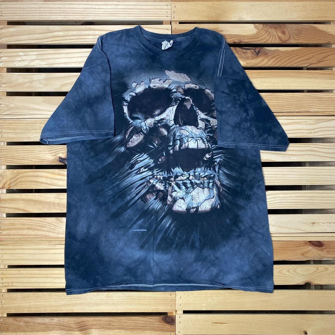 Delta Big Face Mummy Skull Gray Y2K Tee Size Large Size US L / EU 52-54 / 3 - 1 Thumbnail