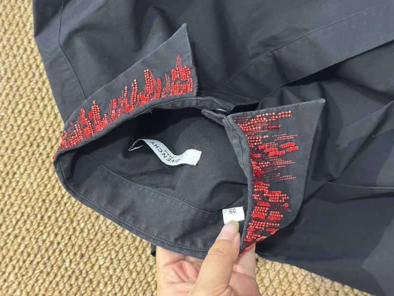 Givenchy Givenchy Givenchy Black Embroidered Shirt with Red Details Size L / US 10 / IT 46 - 5 Thumbnail