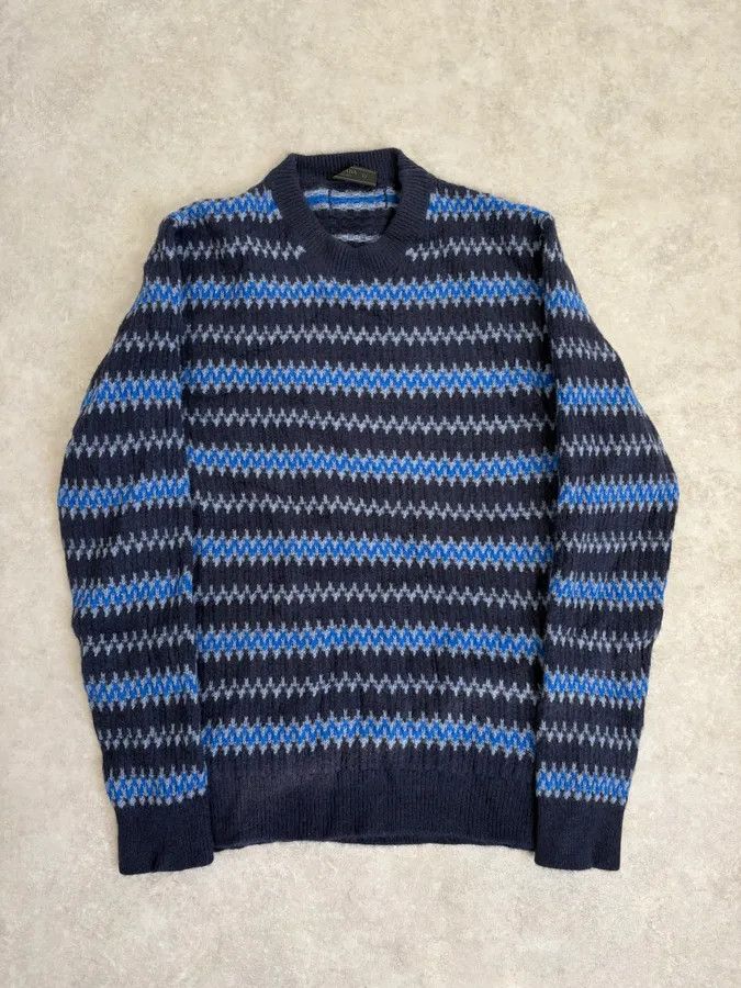 Prada AW2019 Prada Striped Wool Blue Sweater Size US S / EU 44-46 / 1 - 1 Thumbnail