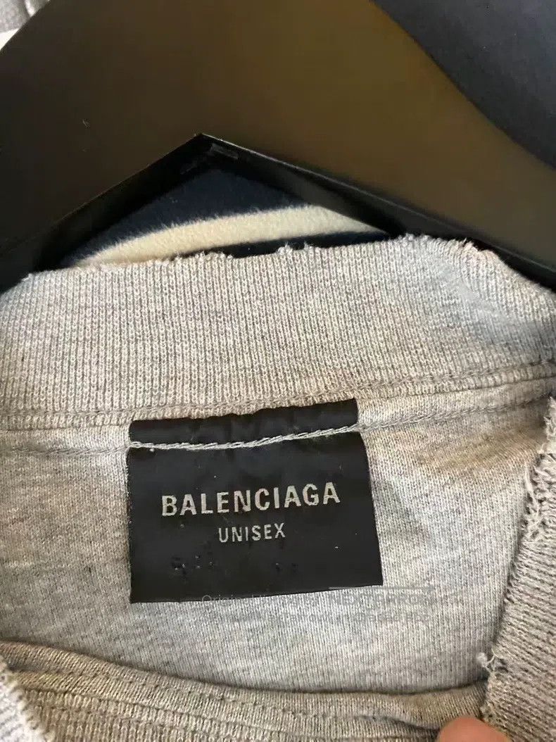 Balenciaga Balenciaga Gray Ripped Short Sleeve T-Shirt, Size 2 Size US M / EU 48-50 / 2 - 3 Thumbnail