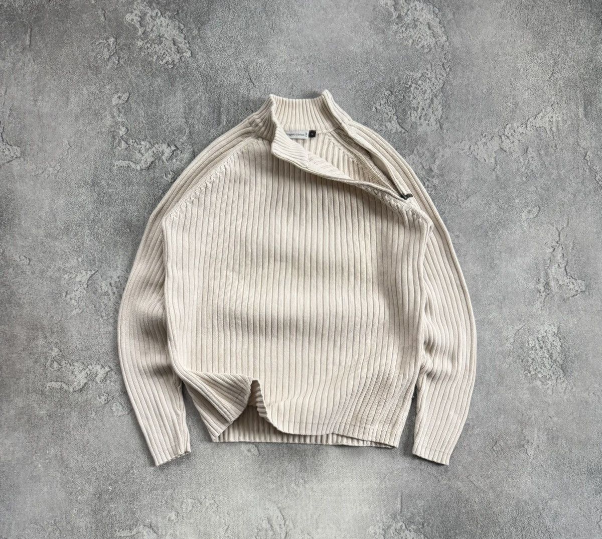 Le Grande Bleu (L.G.B.) Retro M 1/4 zip stripes sweater knitwear jumper pullover Y2K Size US M / EU 48-50 / 2 - 1 Thumbnail