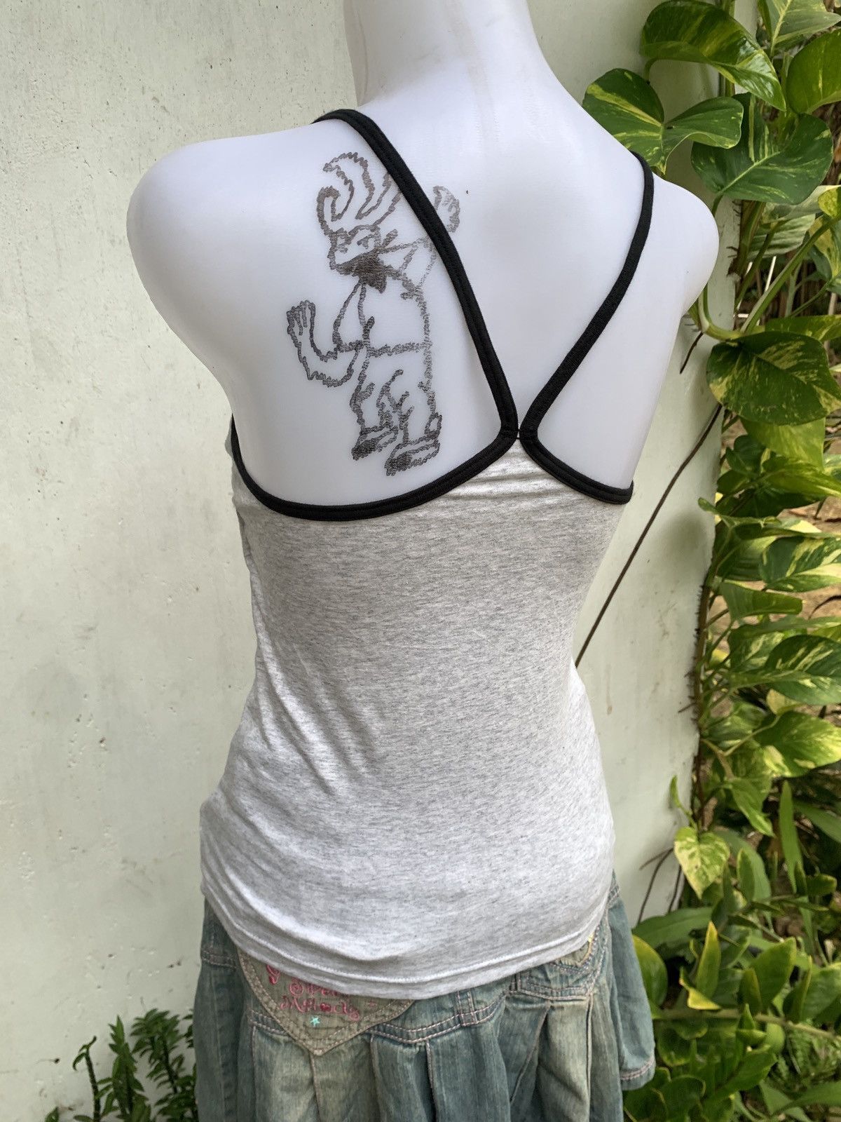 Anime × Cartoon Network × Japanese Brand y2k Hello Kitty Grey Small Cute Tennis Cross BackTank Top Size S / US 4 / IT 40 - 3 Thumbnail