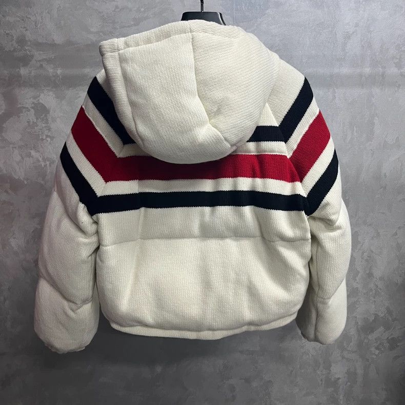 Prada Prada White striped long-sleeved hooded down jacket 2501-Ne Size US XXS / EU 40 - 5 Thumbnail