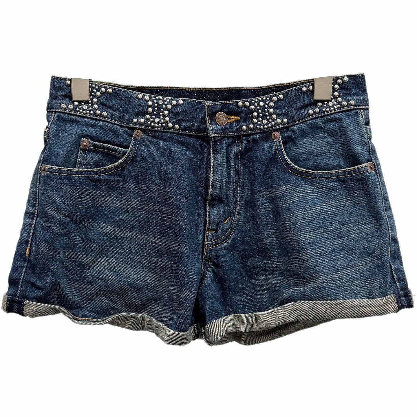Celine Celine Studded Denim Shorts Size 27 Size 27" / US 4 / IT 40 - 1 Thumbnail