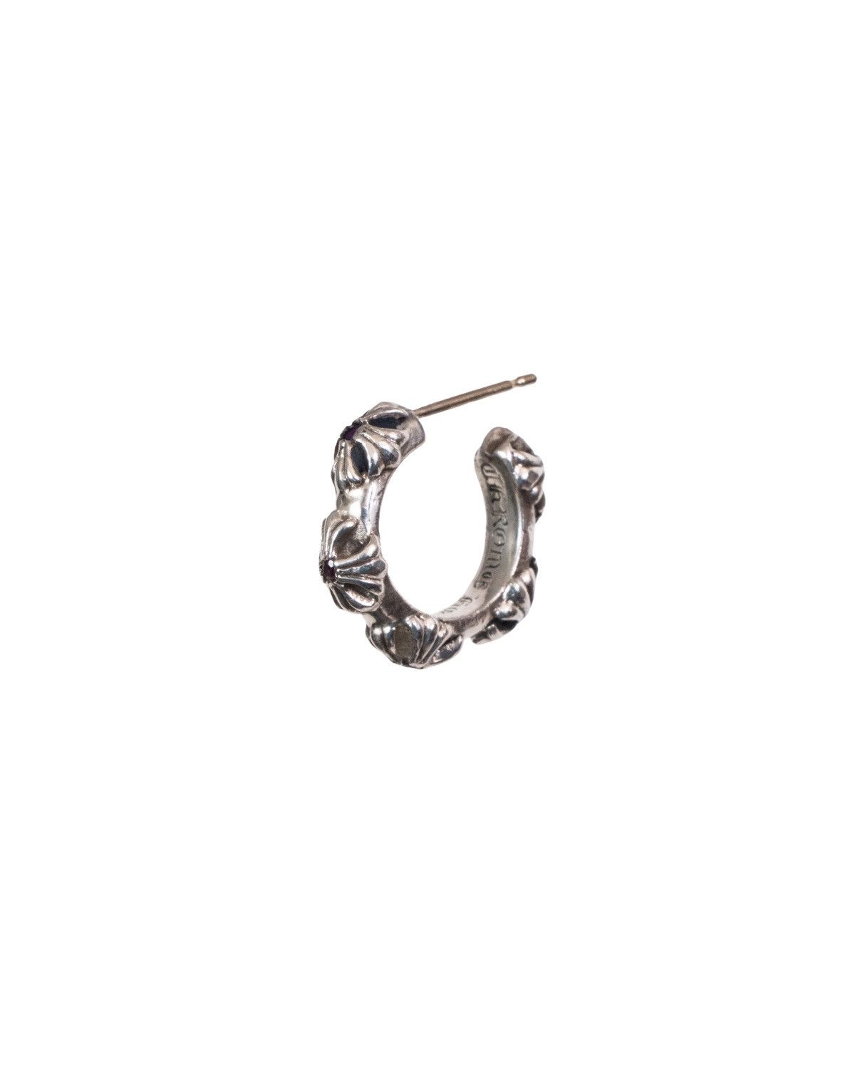 Chrome Hearts Chrome Hearts Pink Sapphire Cross Band Hoop Earring Size ONE SIZE - 3 Thumbnail