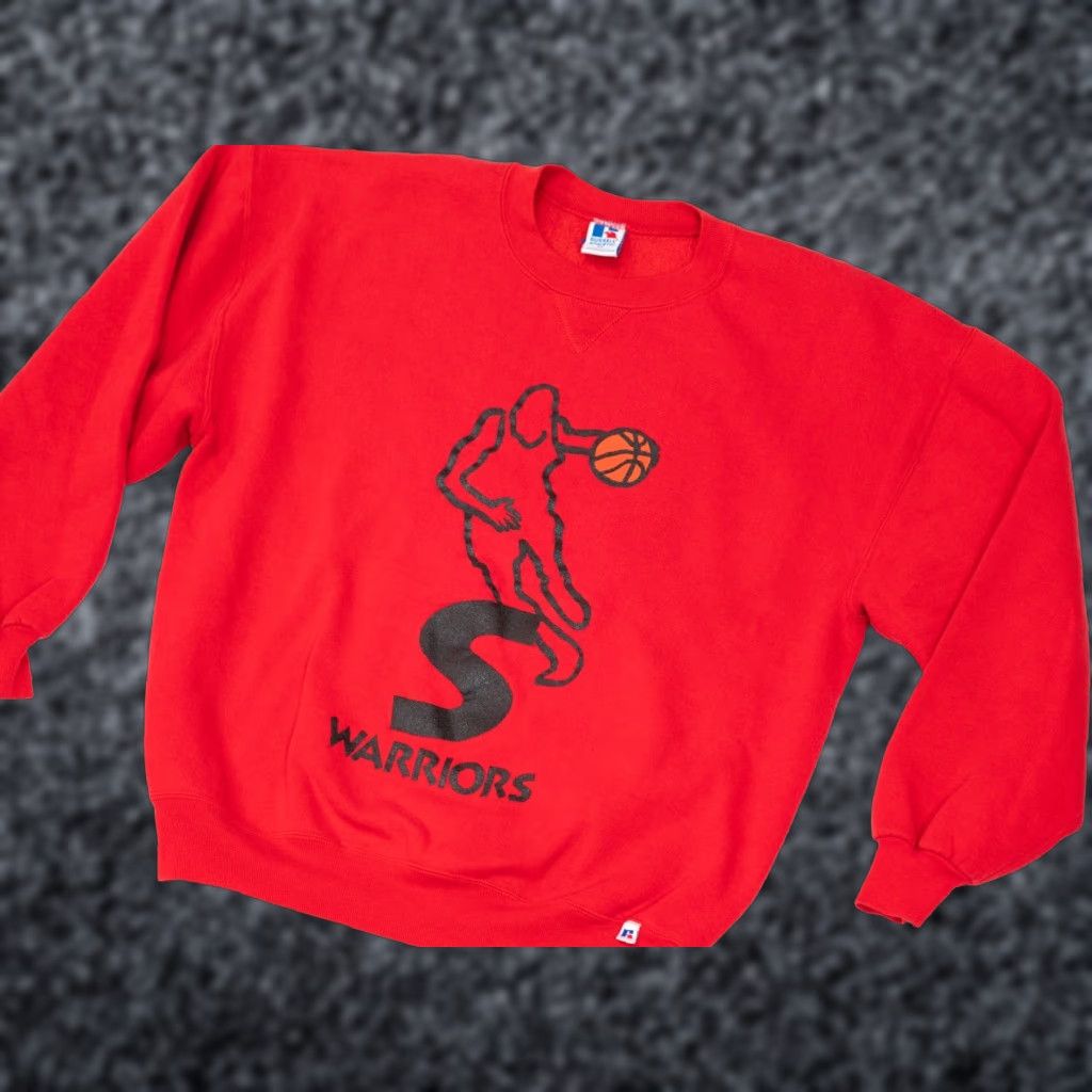 Russell Athletic VINTAGE Russell Athletic Sweatshirt Basketball Men XL Red Warriors Made USA Size US XL / EU 56 / 4 - 1 Thumbnail