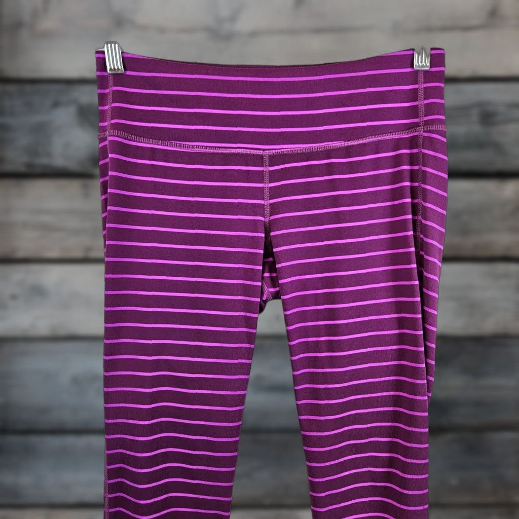 Athleta Athleta Womens Leggings Sz Medium Cropped Purple Striped Size 32" / US 10 / IT 46 - 1 Thumbnail