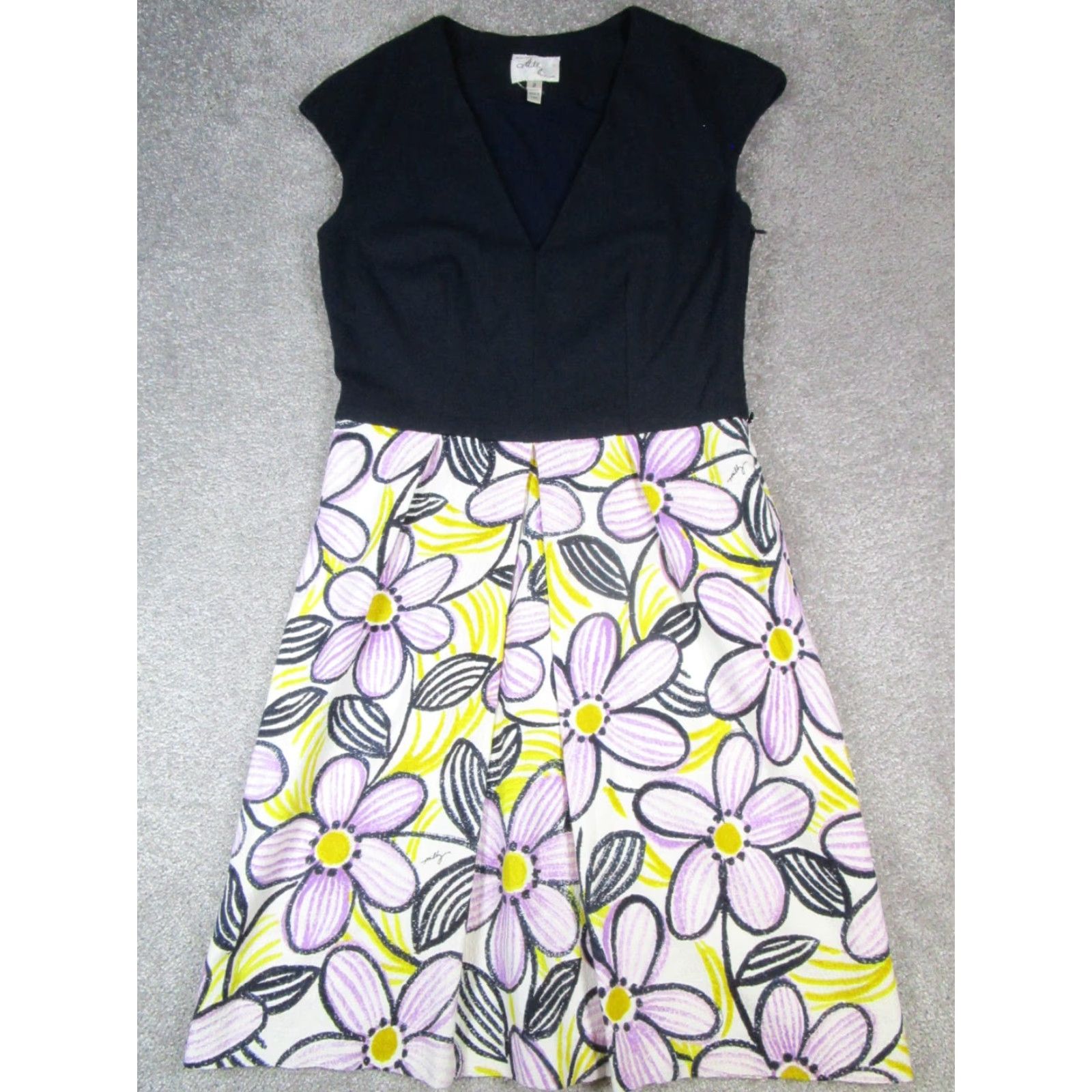 MILLY MILLY Dress Womens 2 Blue Floral Cotton Blouson Shirt? Size XS / US 0-2 / IT 36-38 - 2 Thumbnail
