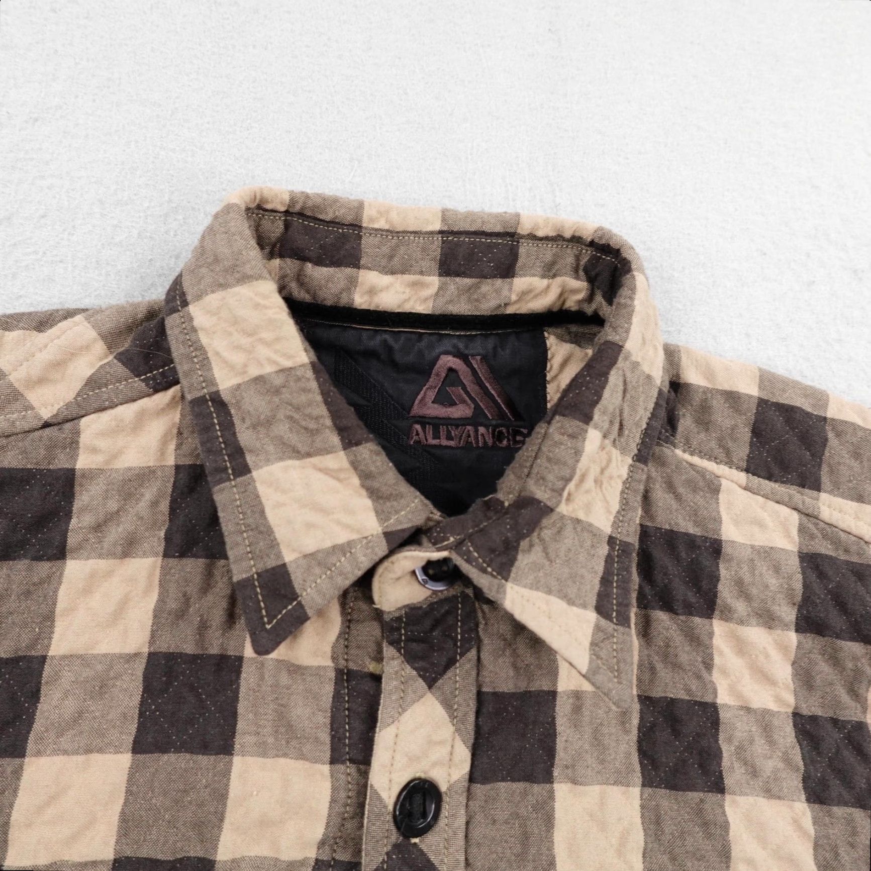 Vintage Allyance Shirt Mens Large Brown Plaid Textured Quilted Ski Snowboard Shacket Size US L / EU 52-54 / 3 - 2 Thumbnail