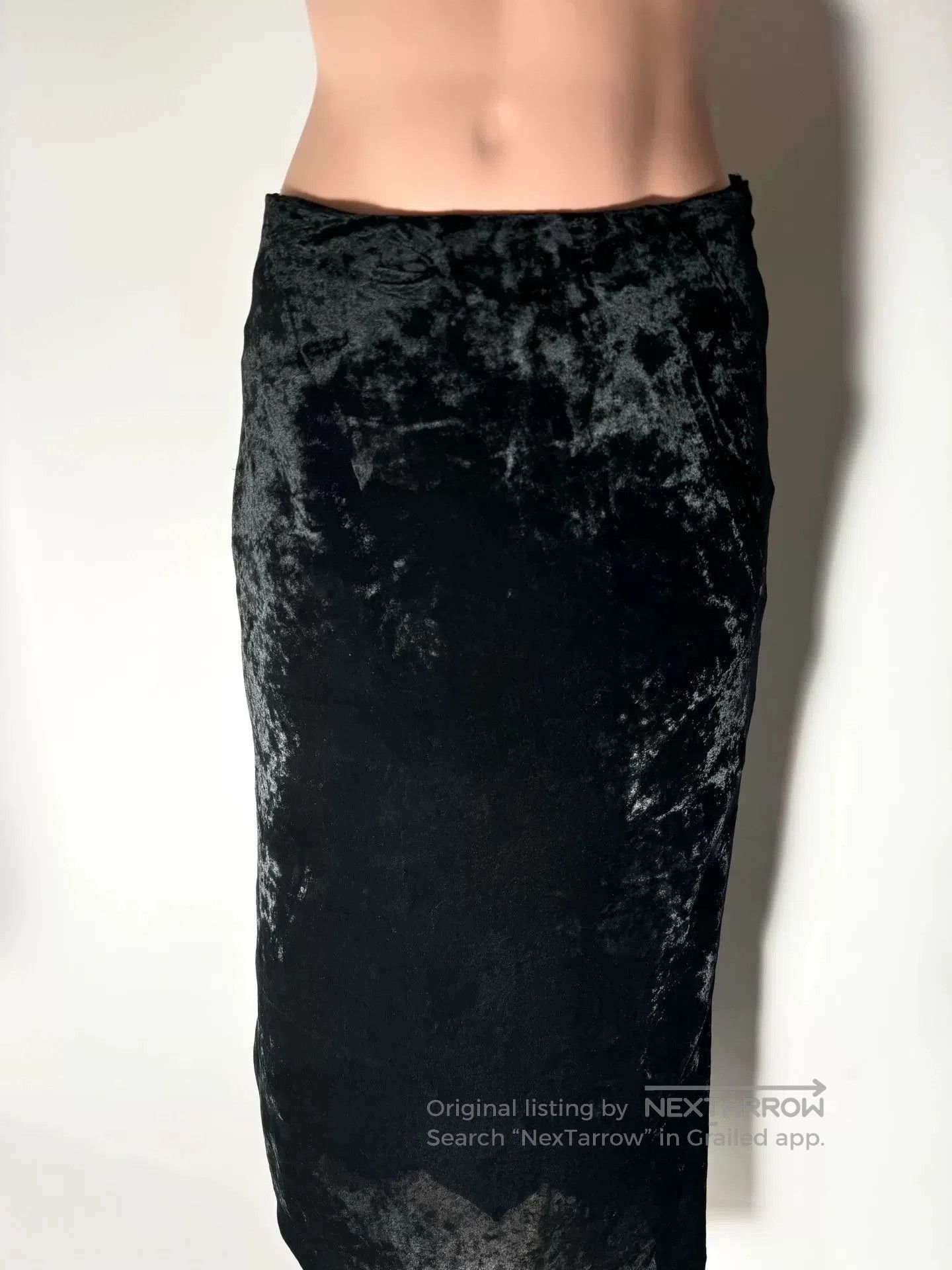 Yohji Yamamoto Yohji Yamamoto Black Velvet Midi Skirt. Size 23" - 2 Thumbnail