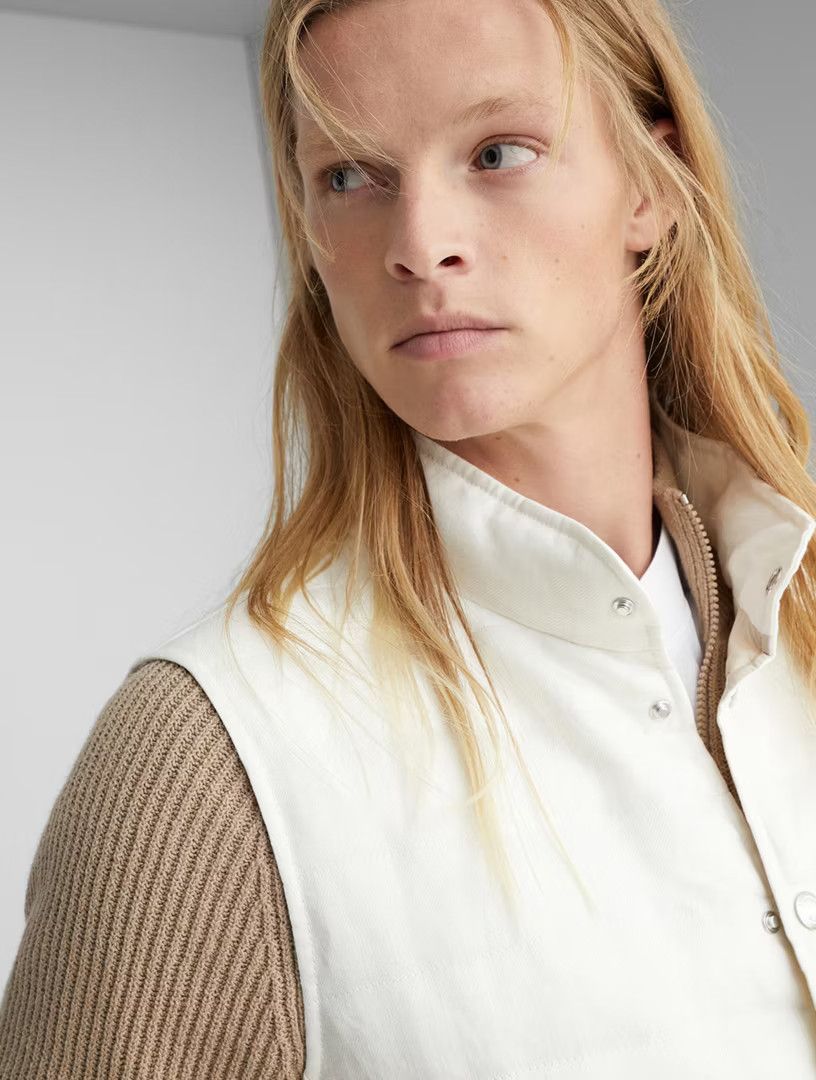 Brunello Cucinelli o1la1rc1a0425 Goose Down Padded Vest in Off White Size US XL / EU 56 / 4 - 6 Thumbnail