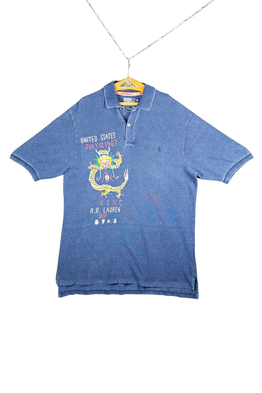 Polo Ralph Lauren PRL “USNC Dragon” Indigo Jersey Polo - XLT (Tall) - c. 06ss Size US XL / EU 56 / 4 - 1 Thumbnail