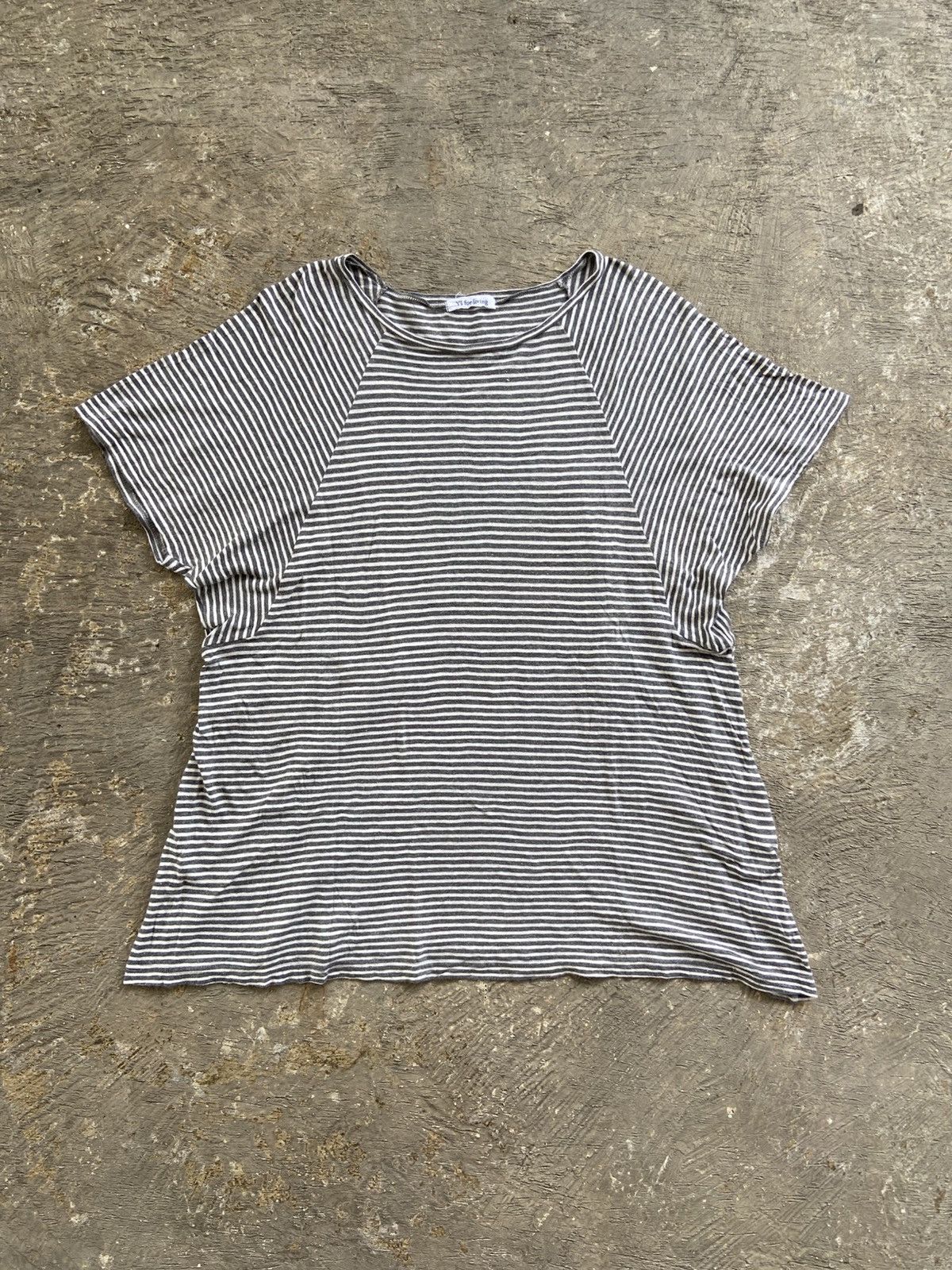 Yohji Yamamoto 2000s Y’s For Living - Yohji Yamamoto Stripe Boxy T-Shirt Size M / US 6-8 / IT 42-44 - 1 Thumbnail
