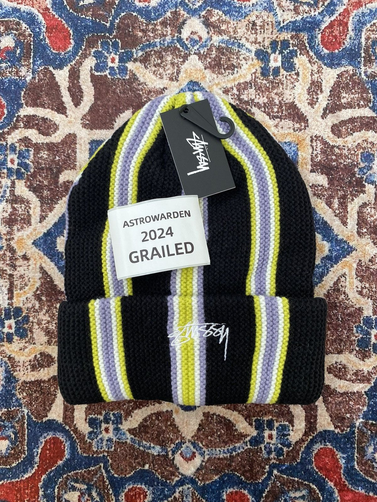 Stussy Stussy Vertical Stripe Beanie - Black Size ONE SIZE - 2 Thumbnail