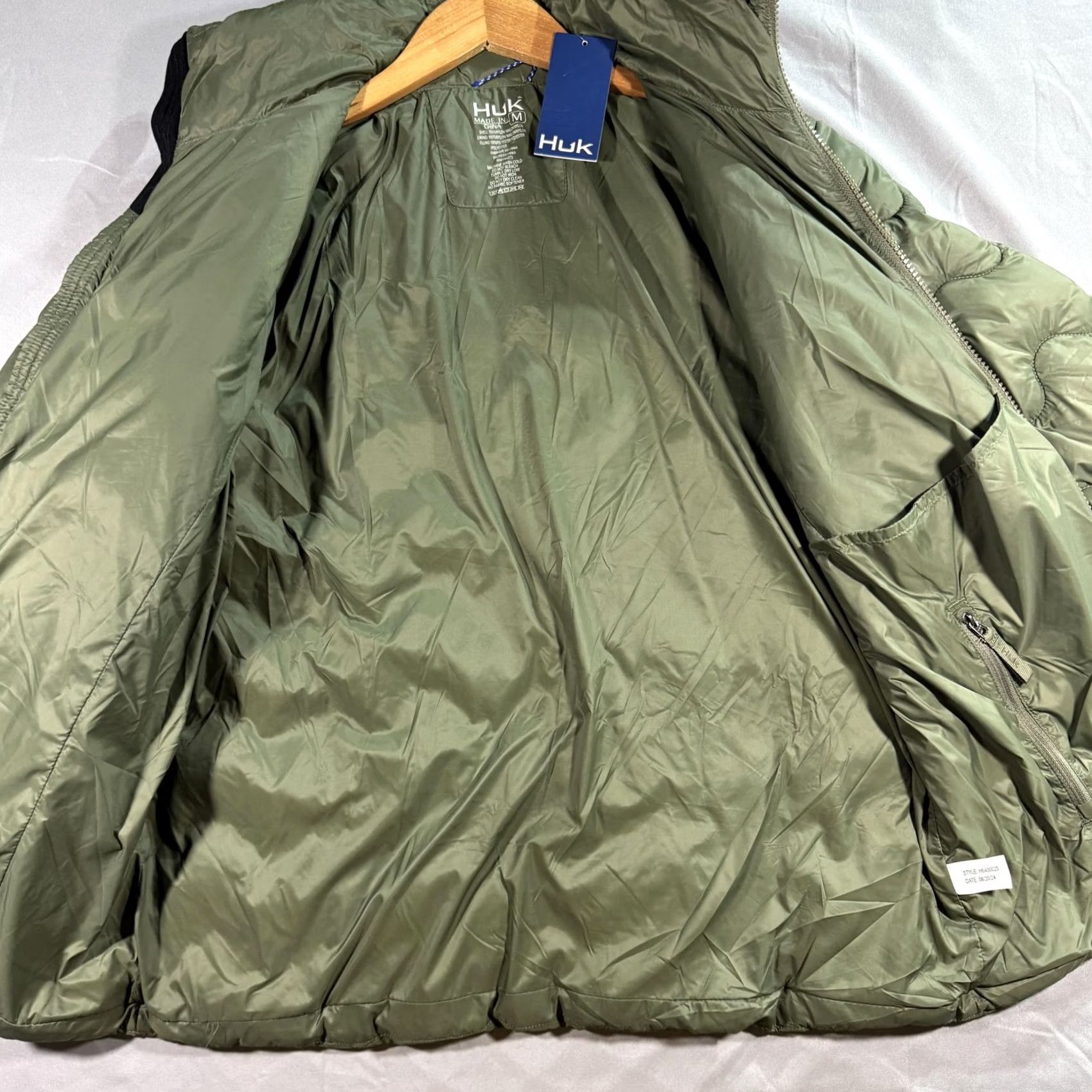 Vintage Huk Jacket Mens M Green Quilted Puffer Insulated Full Zip Outdoor HK400025 Size US M / EU 48-50 / 2 - 5 Thumbnail