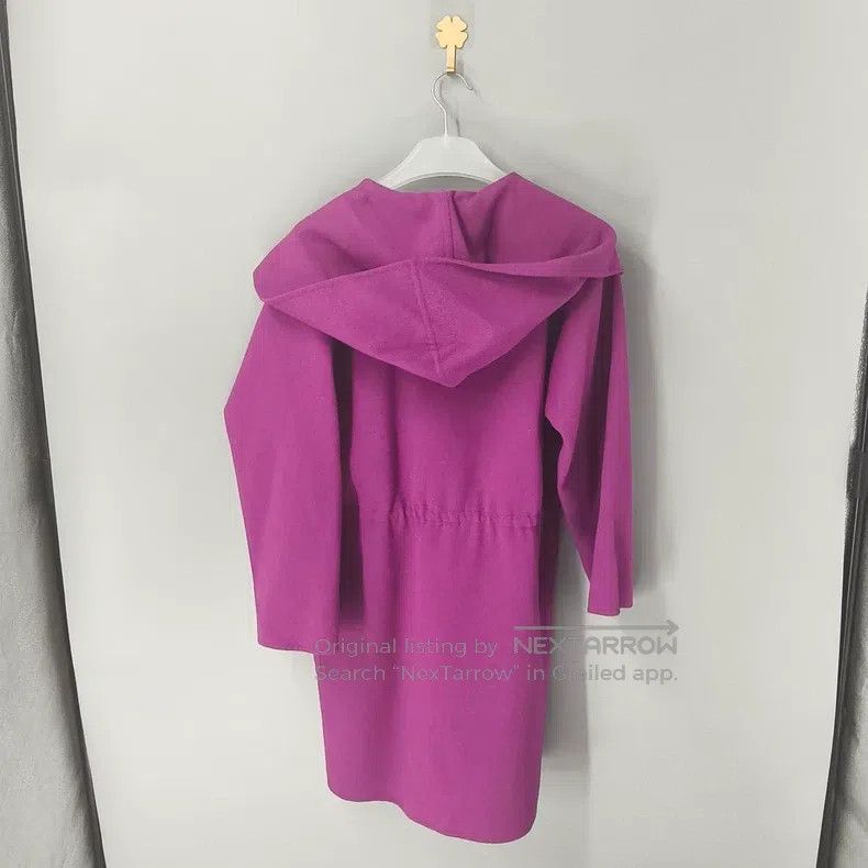 Max Mara Max Mara Purple Red Wool Hooded Coat Size XXS / US 00 / IT 34 - 2 Thumbnail