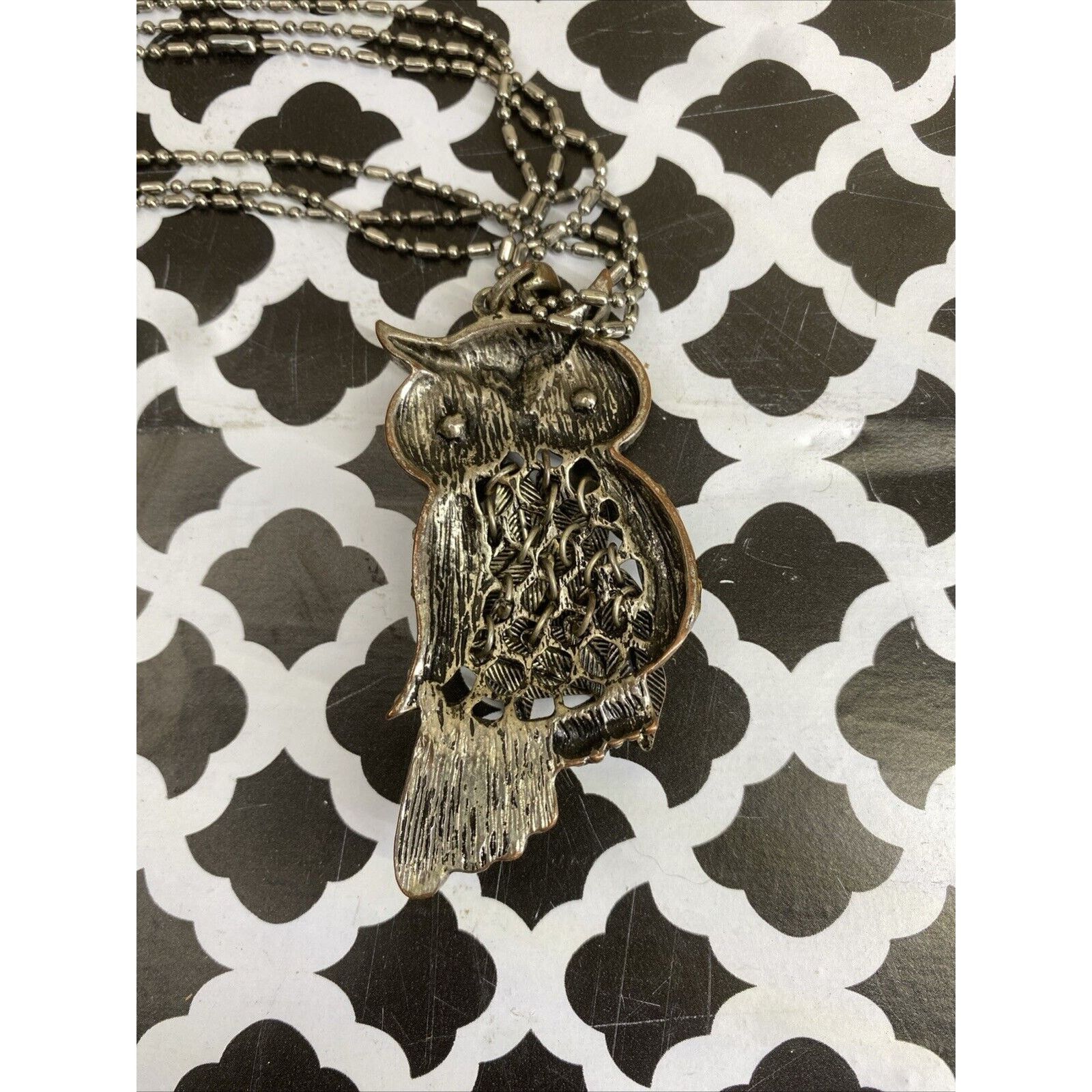 Aeropostale AEROPOSTALE 1987 Silver Tone Articulated Owl Pendant VINTAGE Size ONE SIZE - 4 Thumbnail