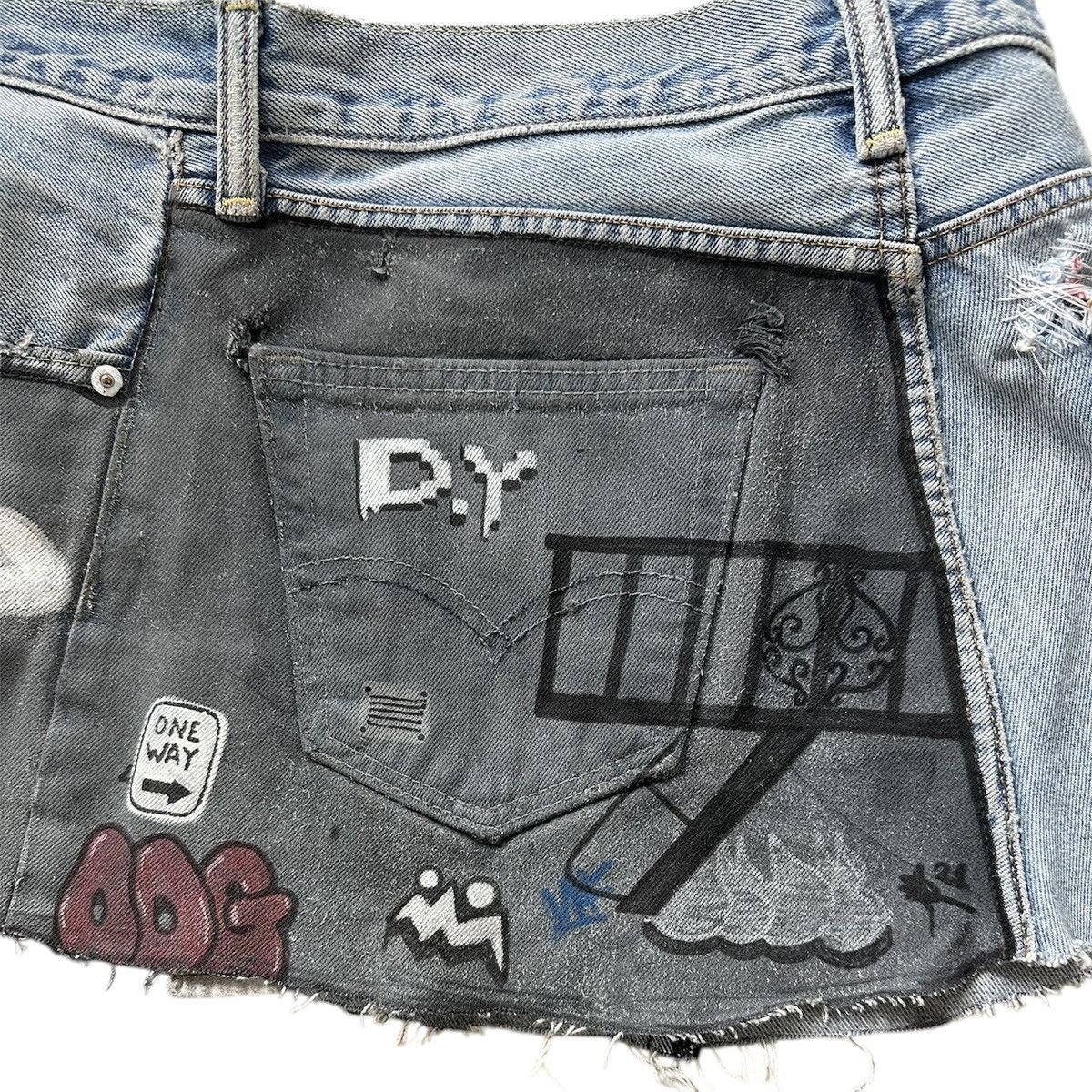 Other 1 OF 1 « Dylan Audigier » Denim Graffiti Skirt Size 29" - 3 Thumbnail