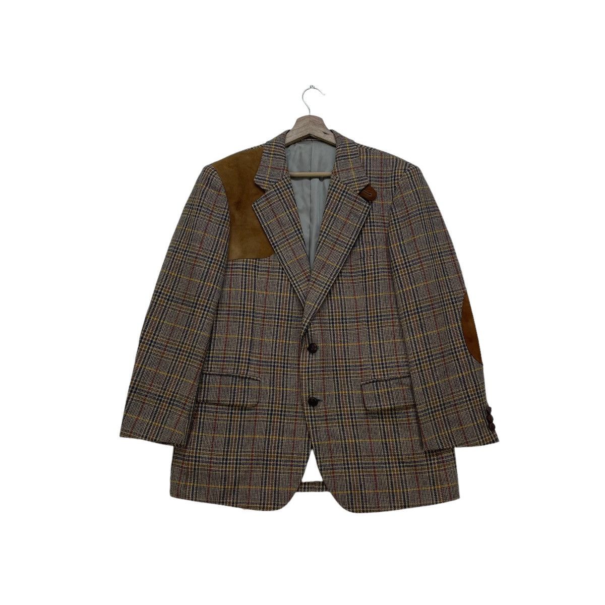 🔥Vintage Burberrys Leather Part Checked Double Elbow Jacket