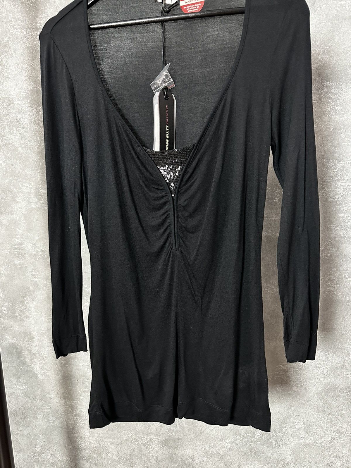 Miss Sixty × Vintage NEW Miss Sixty Vintage Black Long Sleeve Women’s Blouse Size L / US 10 / IT 46 - 3 Thumbnail