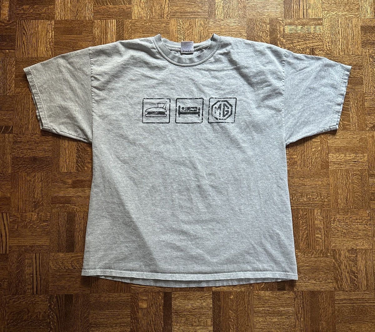 Vintage Vintage Y2K Eat Sleep MG Racing Tires Graphic Tee Size US XXL / EU 58 / 5 - 2 Thumbnail