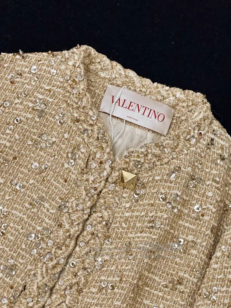 Valentino Valentino Gold embroidered beaded sequins willow nails imp Size XS / US 0-2 / IT 36-38 - 4 Thumbnail