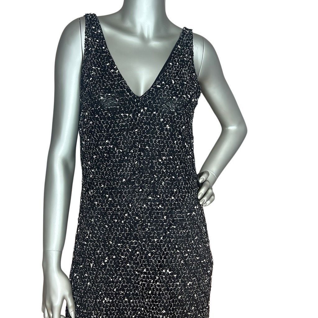 Zara ZARA Black Mesh Slip Midi Dress Size S (003) Size S / US 4 / IT 40 - 2 Thumbnail
