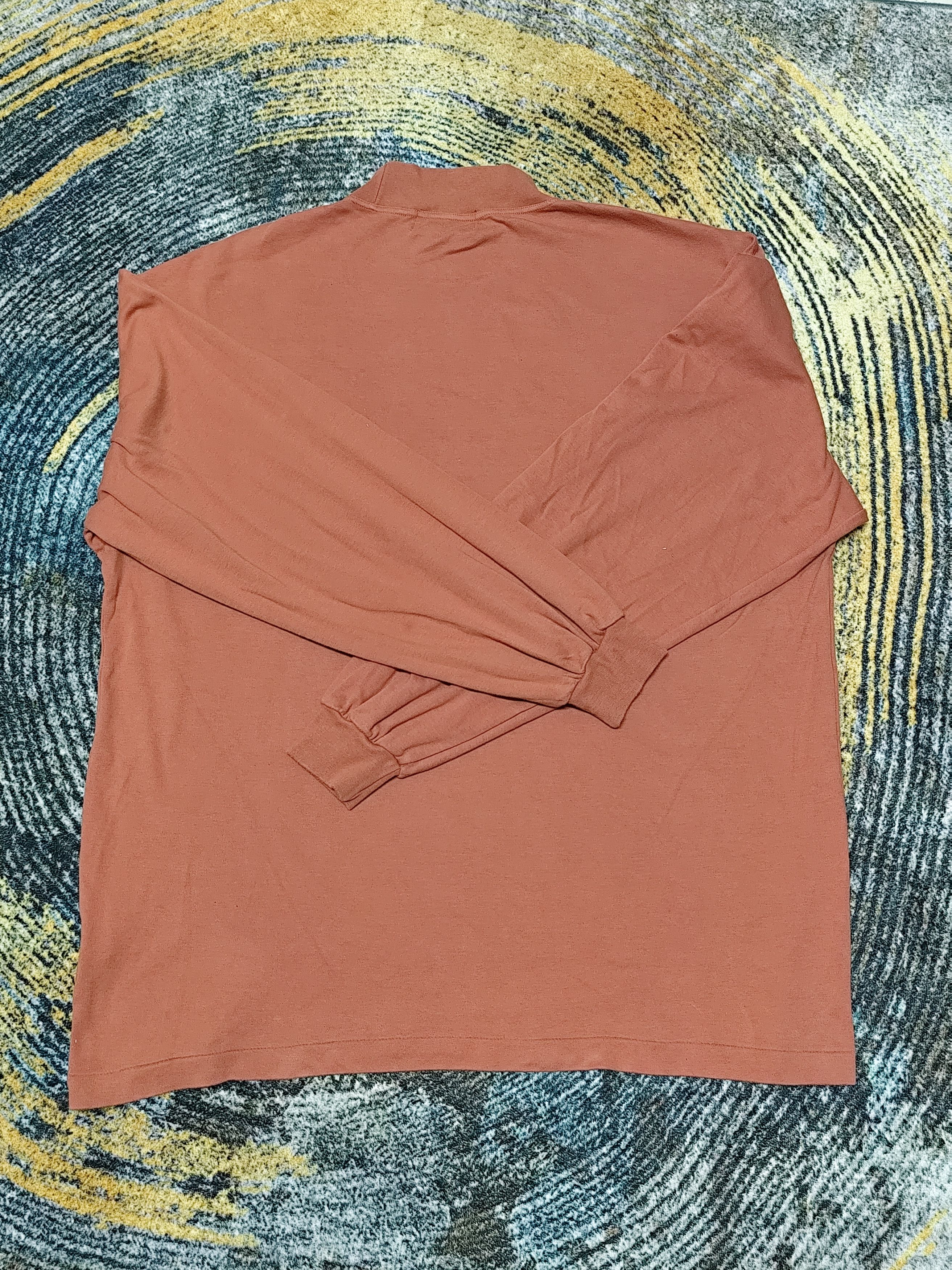 Vintage Claudio Valentino Paris Mock Neck Long Sleeve Tee Size US XXL / EU 58 / 5 - 2 Thumbnail
