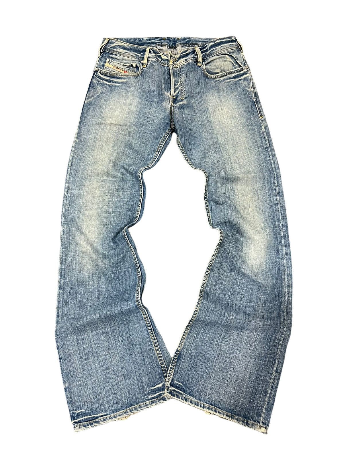 image of Aw08 Diesel Distressed Boot Cut Denim Flared Jeans Mudwash, Men's (Size 31)