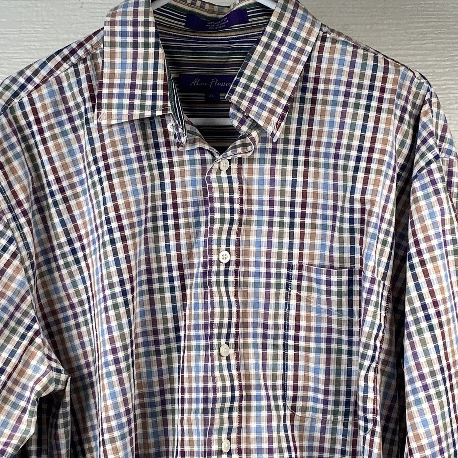 Alan Flusser Alan Flusser Button Down Shirt Mens Size XL Colorful Check Size US XL / EU 56 / 4 - 2 Thumbnail