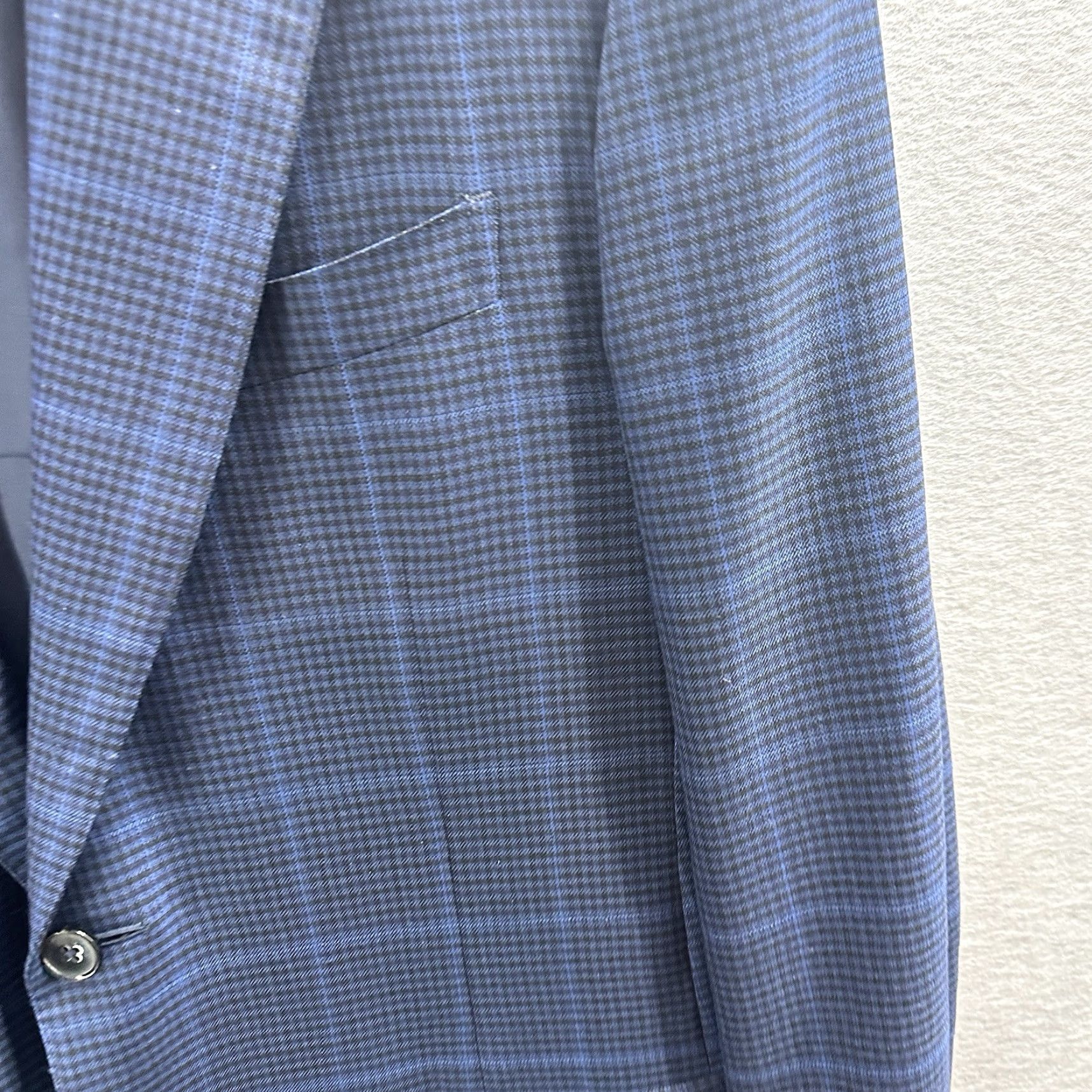 Ermenegildo Zegna VINTAGE Ermenegildo Zegna Mr Sid Sport Jacket Mens 50R Blue Glen Plaid Coat Regular Wool Blazer 2-Button Notch Lapel Black Label Mens Size 50R - 3 Thumbnail