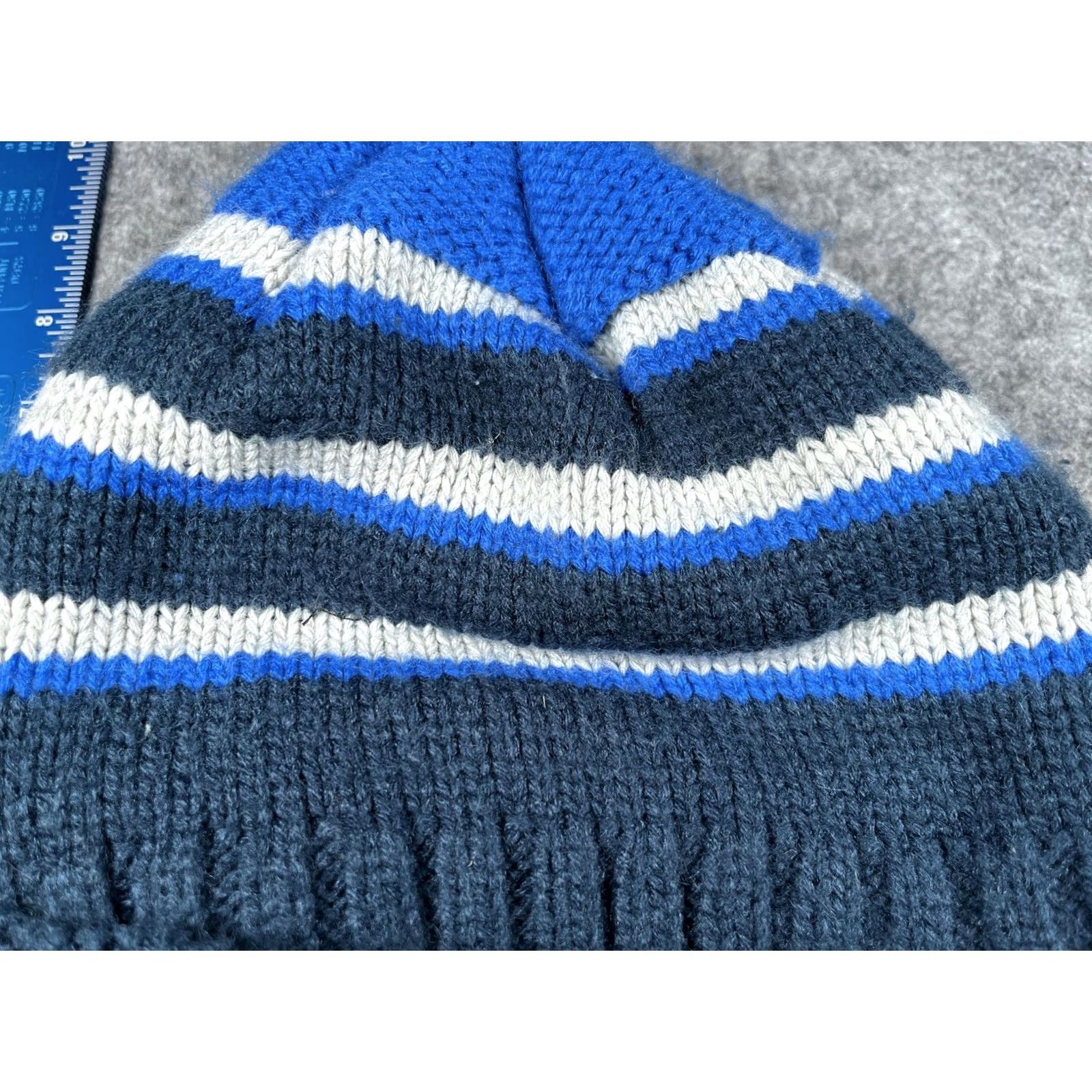 Vintage Swiss Tech Beanie Mens One Size Blue Striped Fleece Lined Knit Winter Hat Size US M / EU 48-50 / 2 - 3 Thumbnail